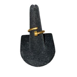 Gold Tone Nail Ring Band Stainless Steel Ring